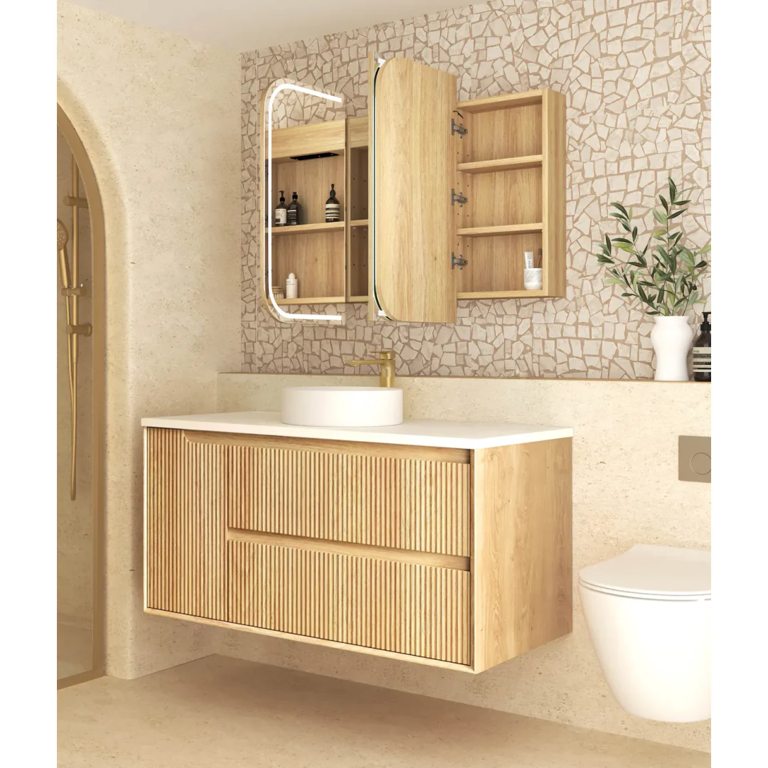 Otti Led Newport 1200X750 Natural Oak Shaving Cabinet - Premium Edition - Image 5