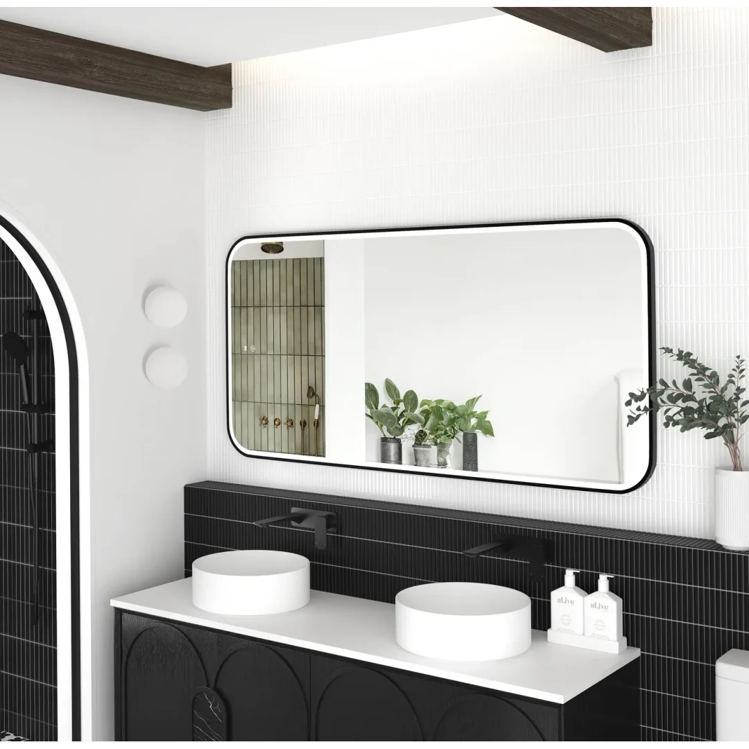Otti Led Newport 1500X750 Black Metal Frame Mirror - Image 3