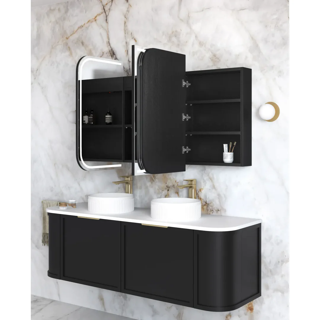 Otti Led Newport 1500X750 Black Oak Shaving Cabinet - Premium Edition - Image 5