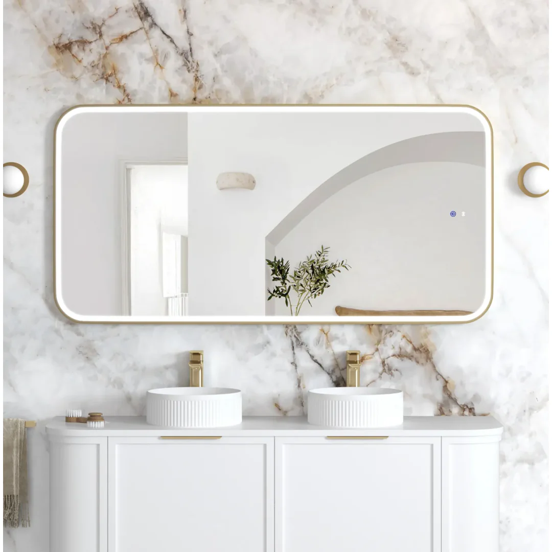Otti Led Newport 1500X750 Gold Metal Frame Mirror