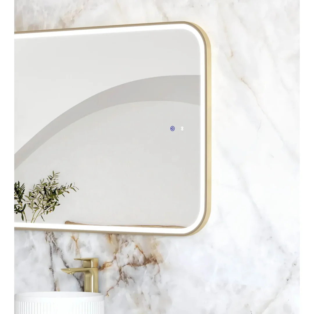 Otti Led Newport 1500X750 Gold Metal Frame Mirror - Image 4