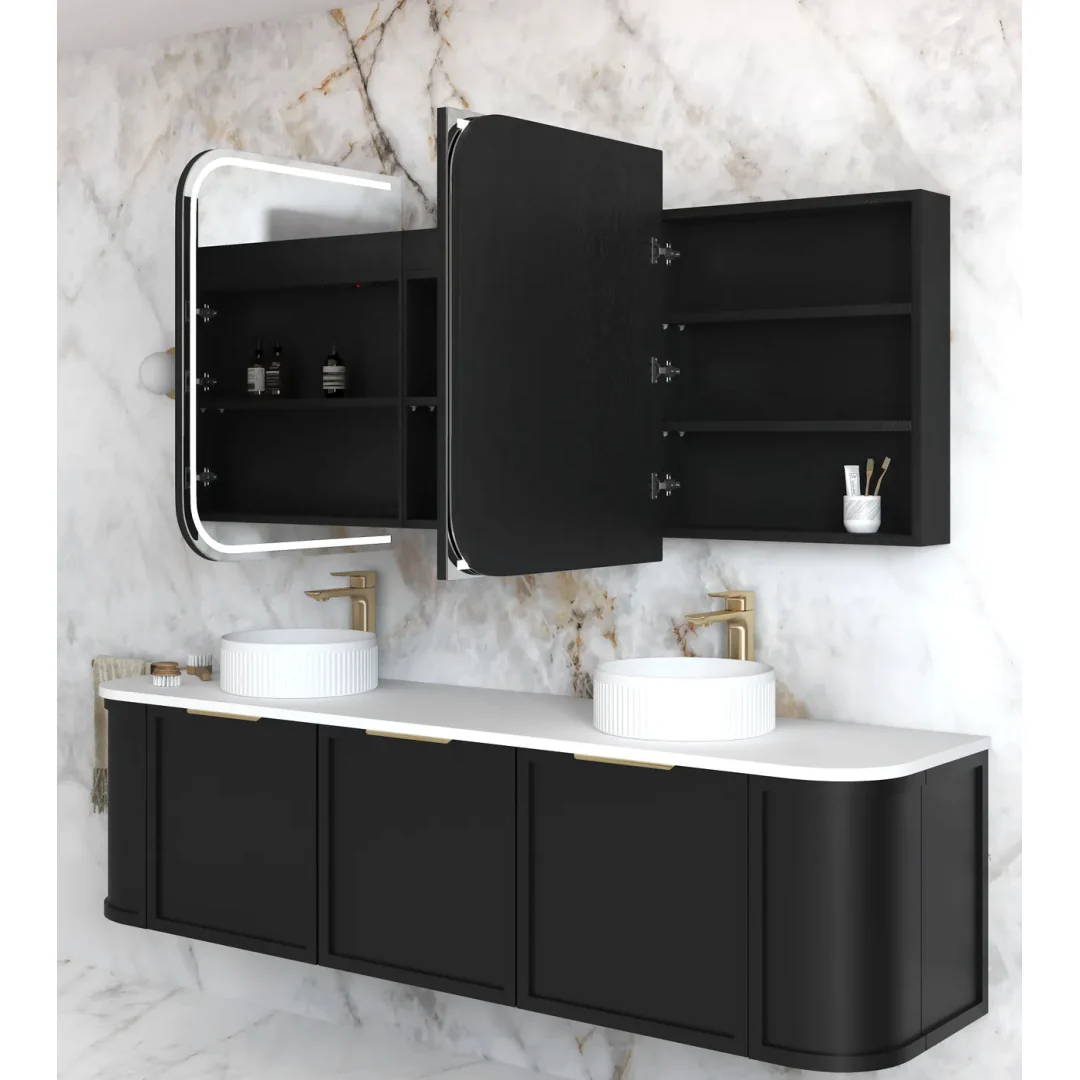 Otti Led Newport 1800X750 Black Oak Shaving Cabinet - Premium Edition - Image 5