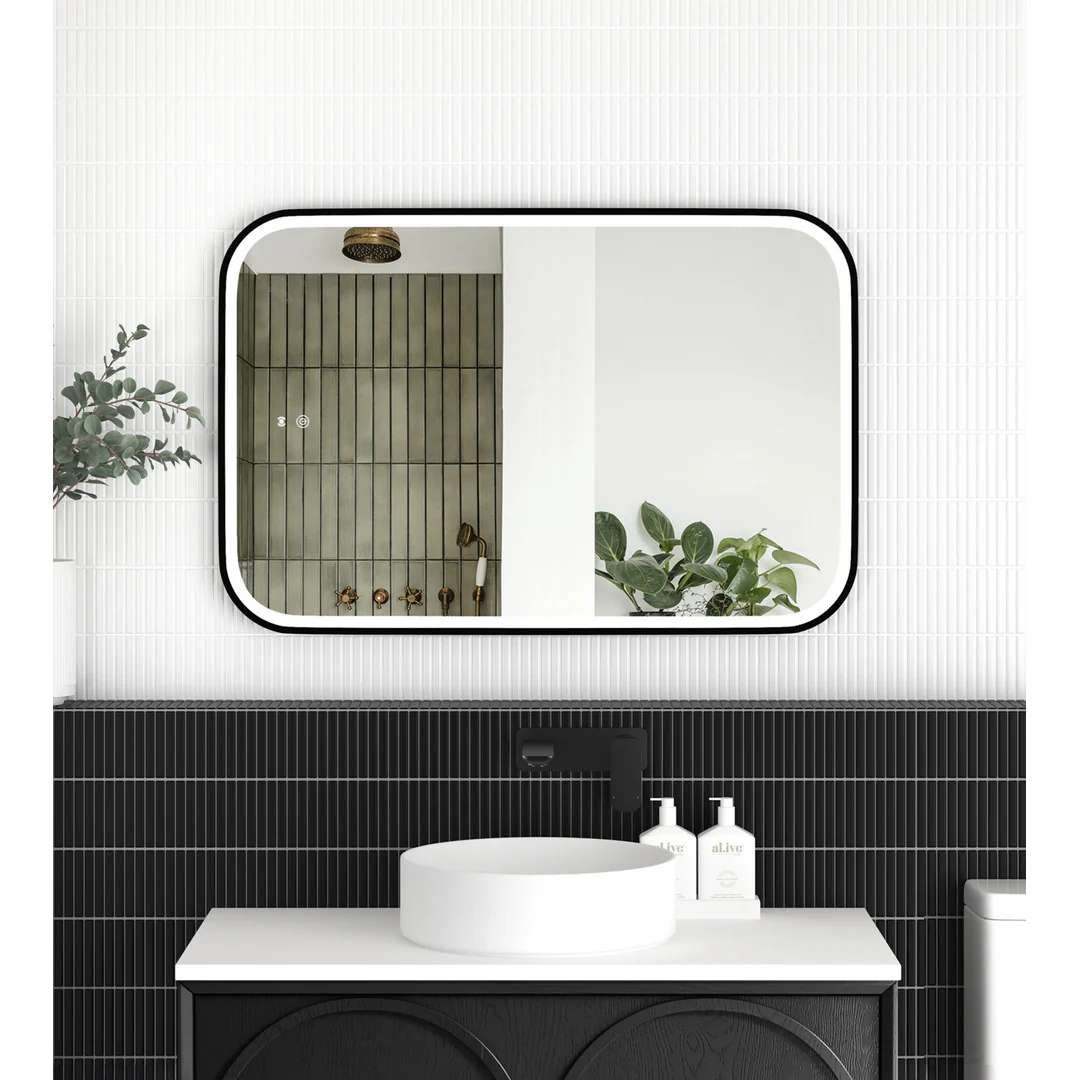 Otti Led Newport 900X600 Black Metal Frame Mirror