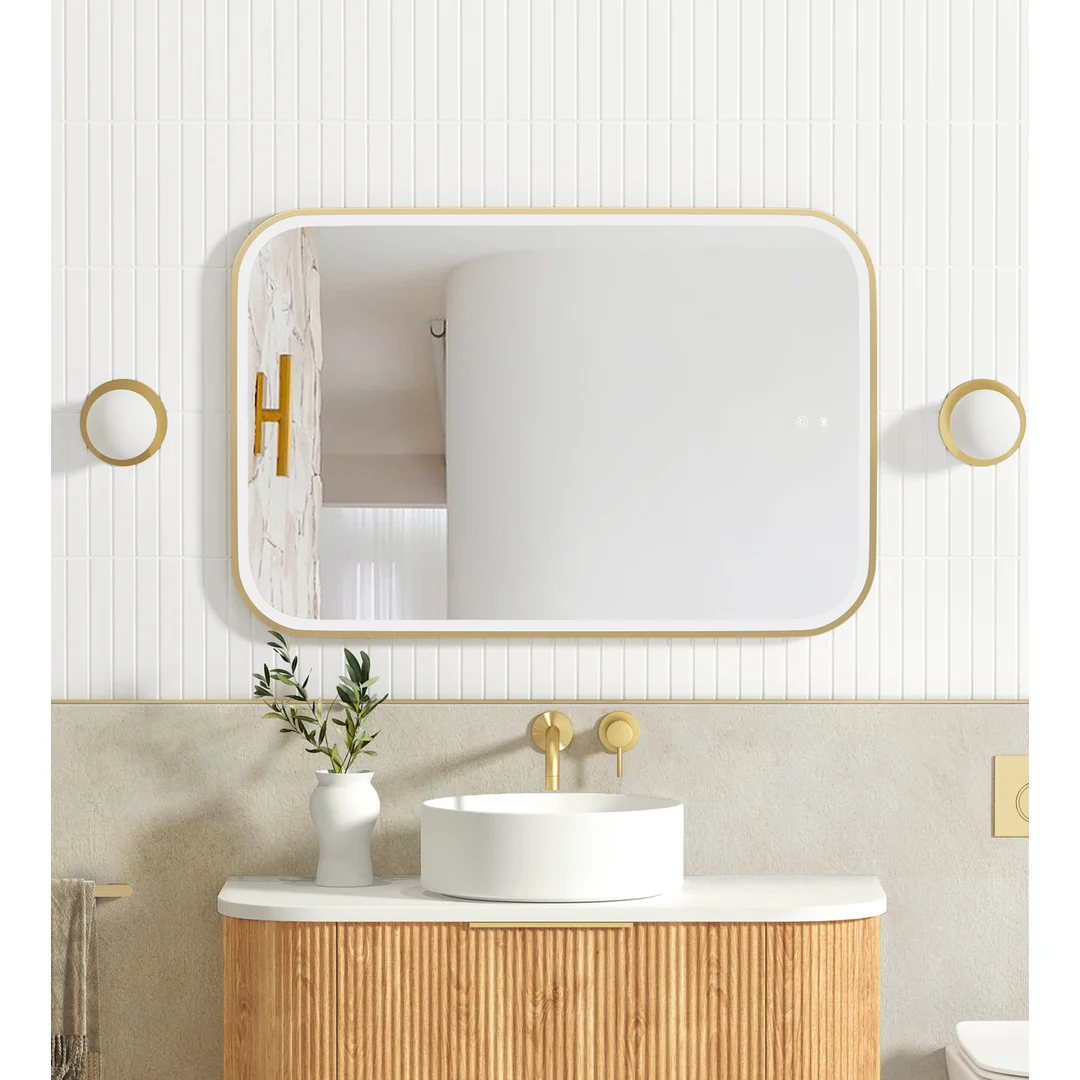 Otti Led Newport 900X600 Gold Metal Frame Mirror