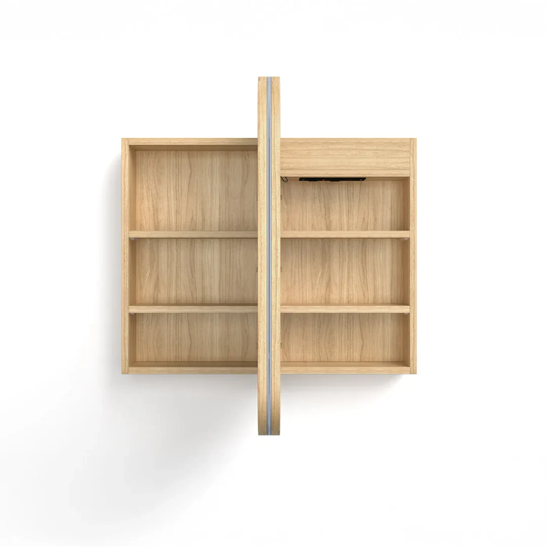 Otti Led Newport 900X750 Woodland Oak Shaving Cabinet - Premium Edition - Image 5