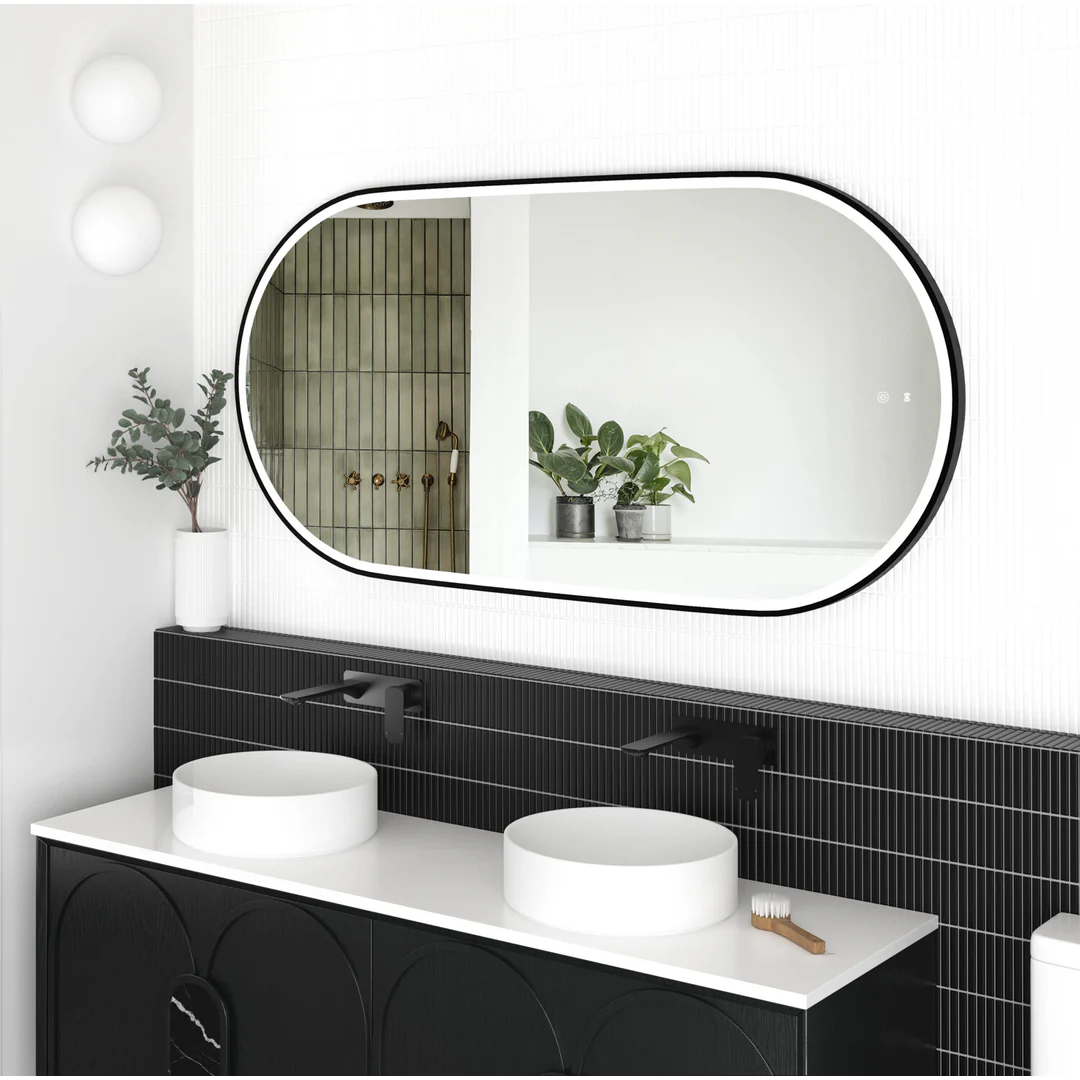 Otti Led Noosa 1500X750 Black Metal Frame Mirror - Image 2