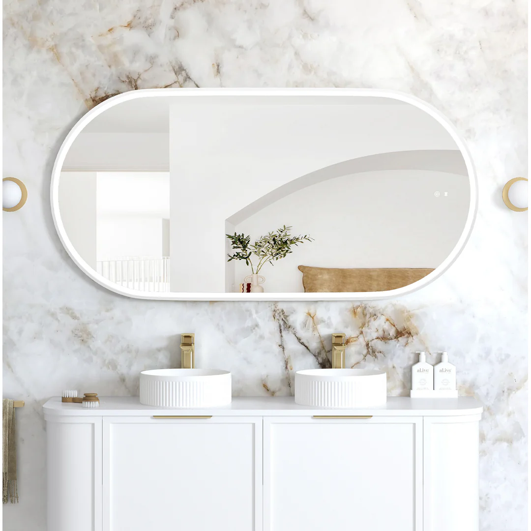 Otti Led Noosa 1500X750 White Metal Frame Mirror