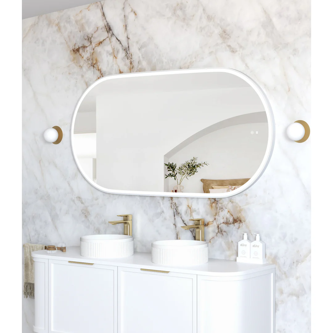 Otti Led Noosa 1500X750 White Metal Frame Mirror - Image 2