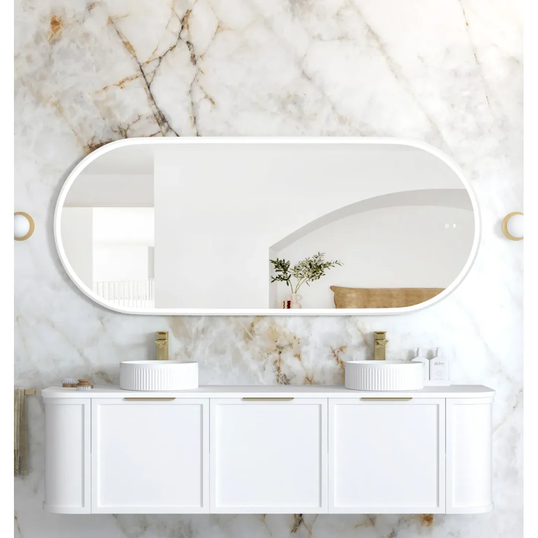 Otti Led Noosa 1800X750 White Metal Frame Mirror