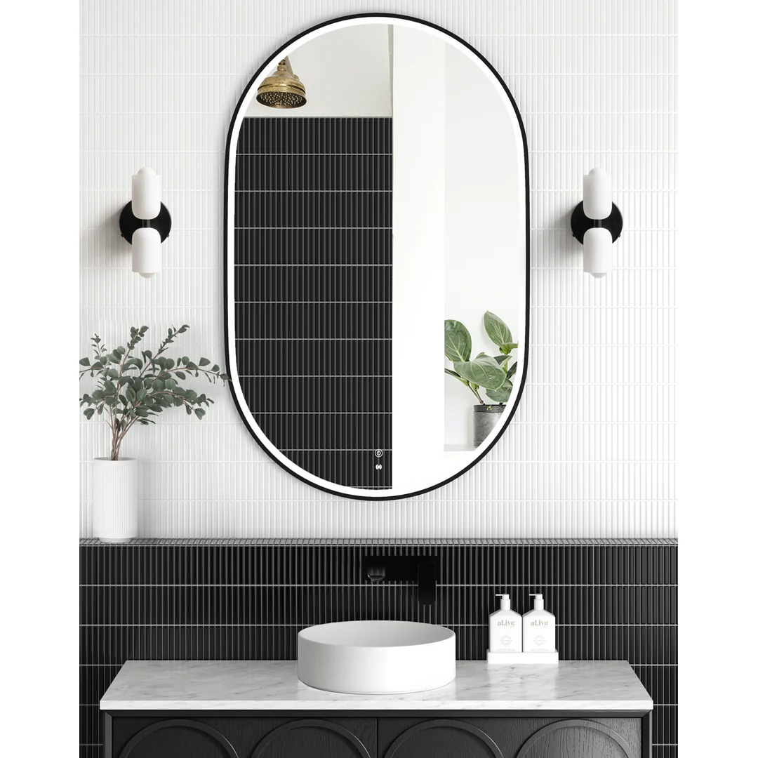 Otti Led Noosa 900X600 Black Metal Frame Mirror - Image 2