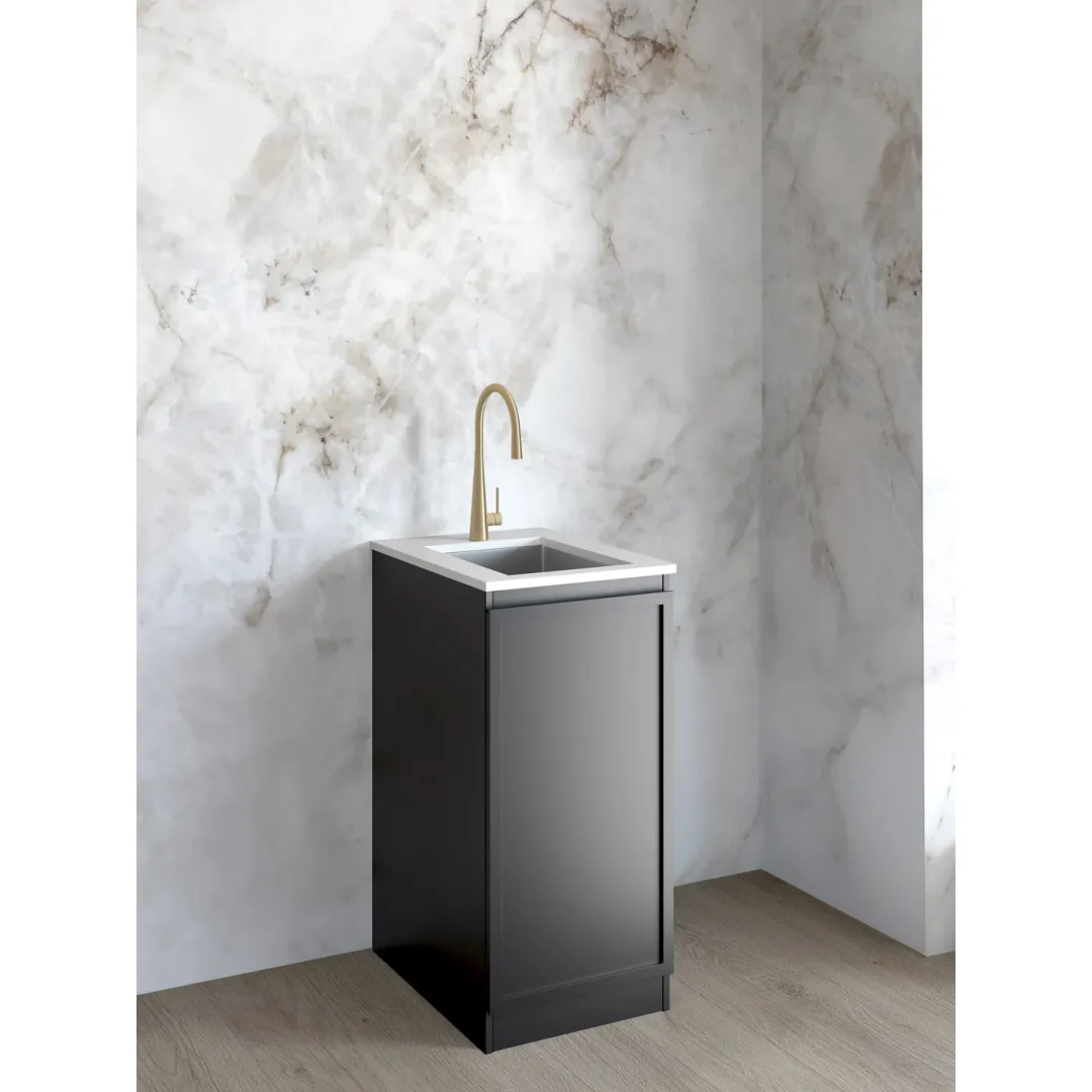 Otti Mini Laundry 430Mm Hampshire Black With Pure White Top - Image 3
