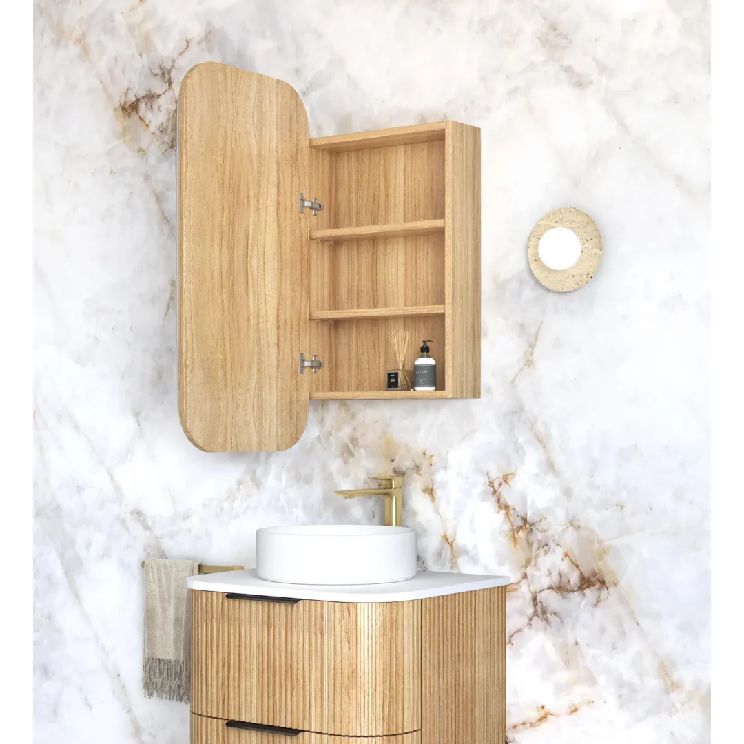 Otti Newport 900X450 Woodland Oak Shaving Cabinet - Image 3