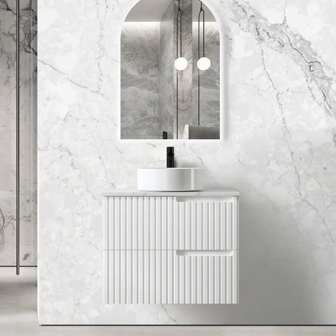 Otti Noosa 750X460X550 Wall Hung Matte White Plywood Cabinet