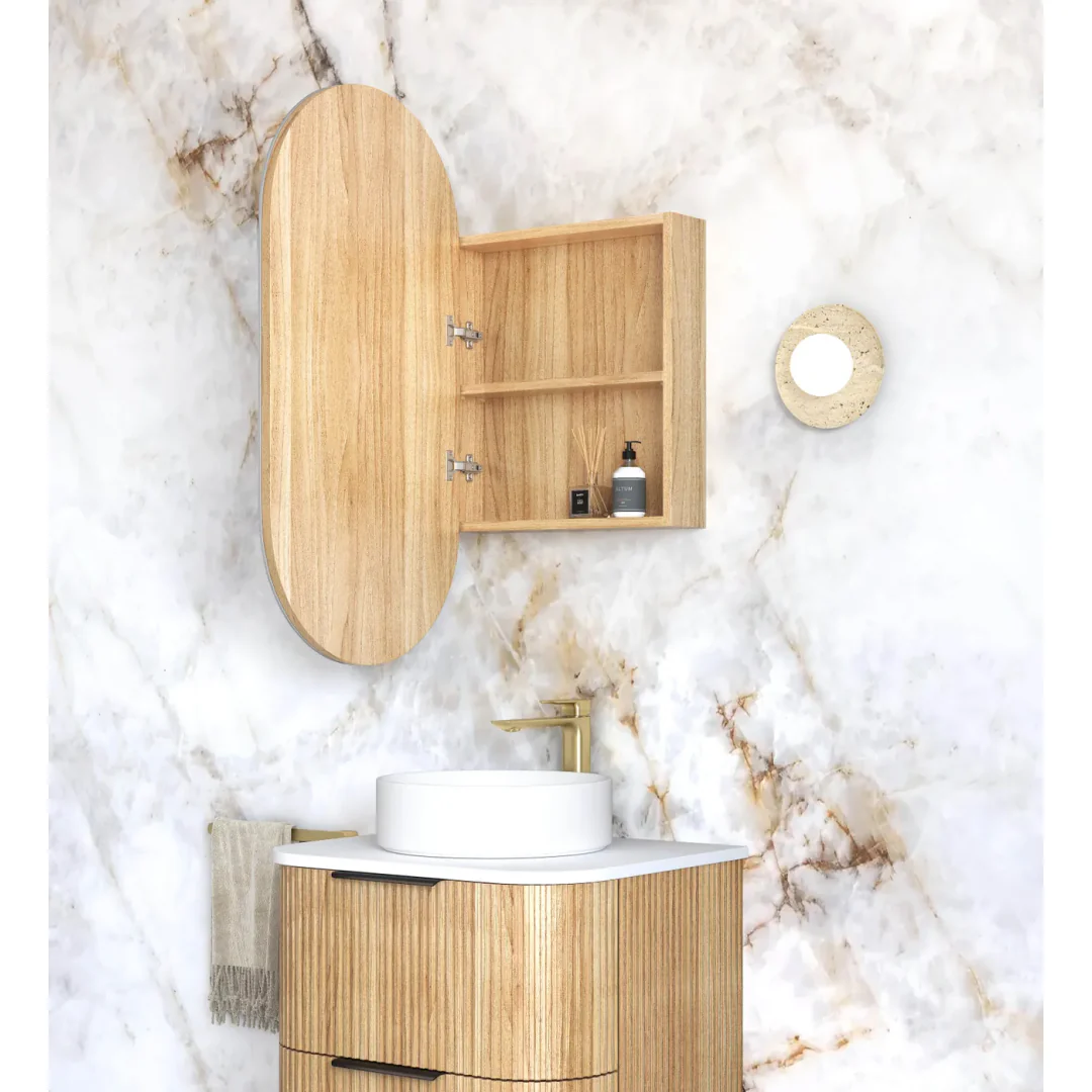 Otti Noosa 900X450 Woodland Oak Shaving Cabinet - Image 4