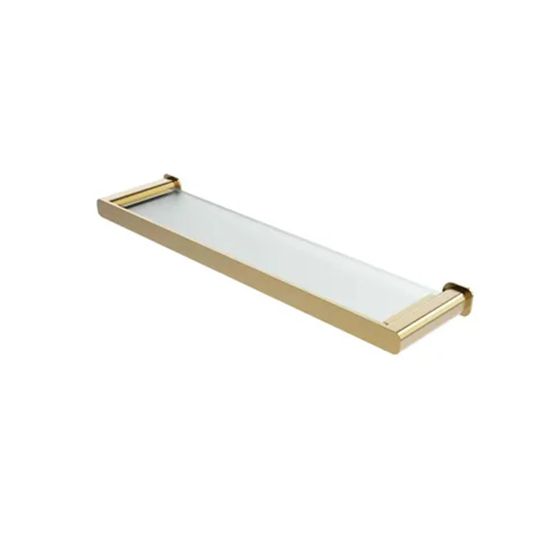 Otti Oskar Argent Gold Metal & Glass Shelf