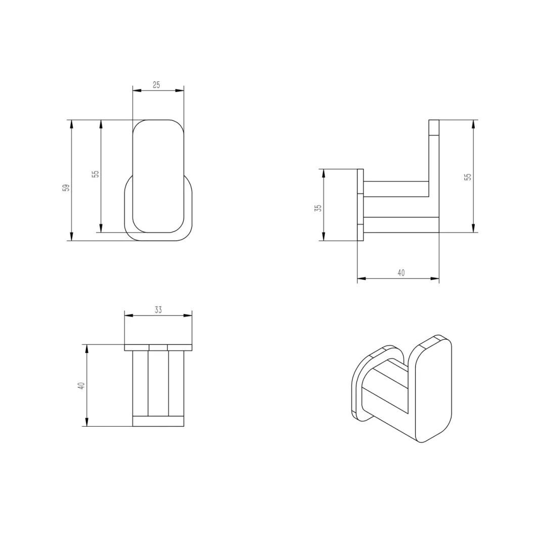 Otti Oskar Chrome Robe Hook - Image 2