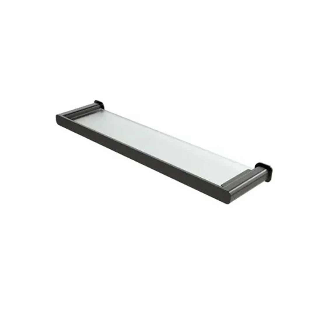 Otti Oskar Gun Metal Metal & Glass Shelf