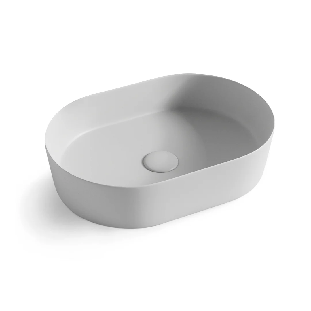 Otti Oval Basin Matt Grey 500X340 - Image 2