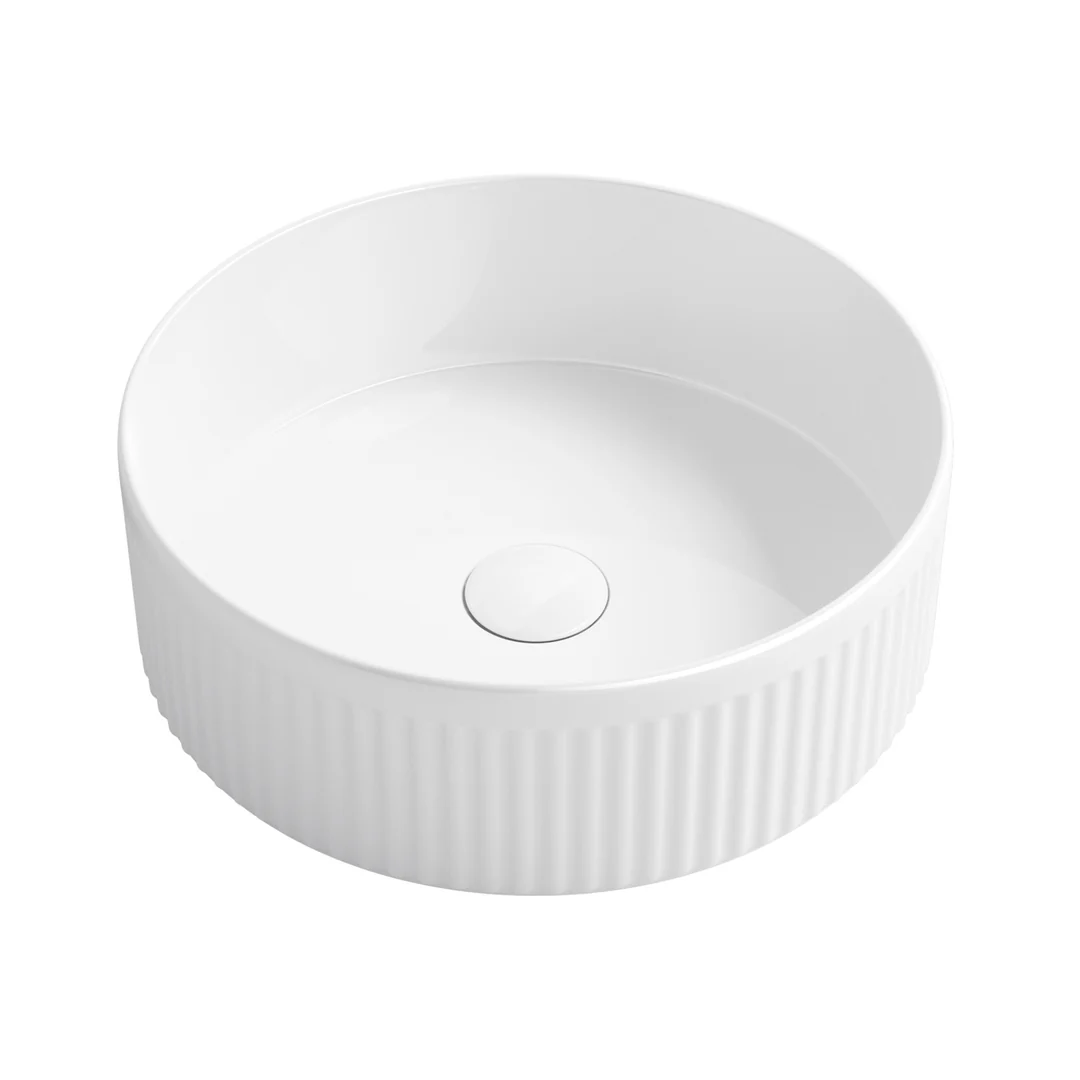 Otti Oxford 395X395X125 Round Gloss White Basin - Image 2