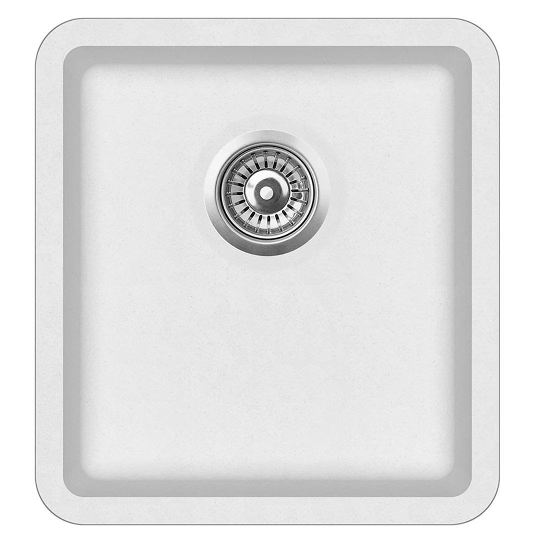 Otti Single White Kitchen Sink 420X460X200Mm With Strainer
