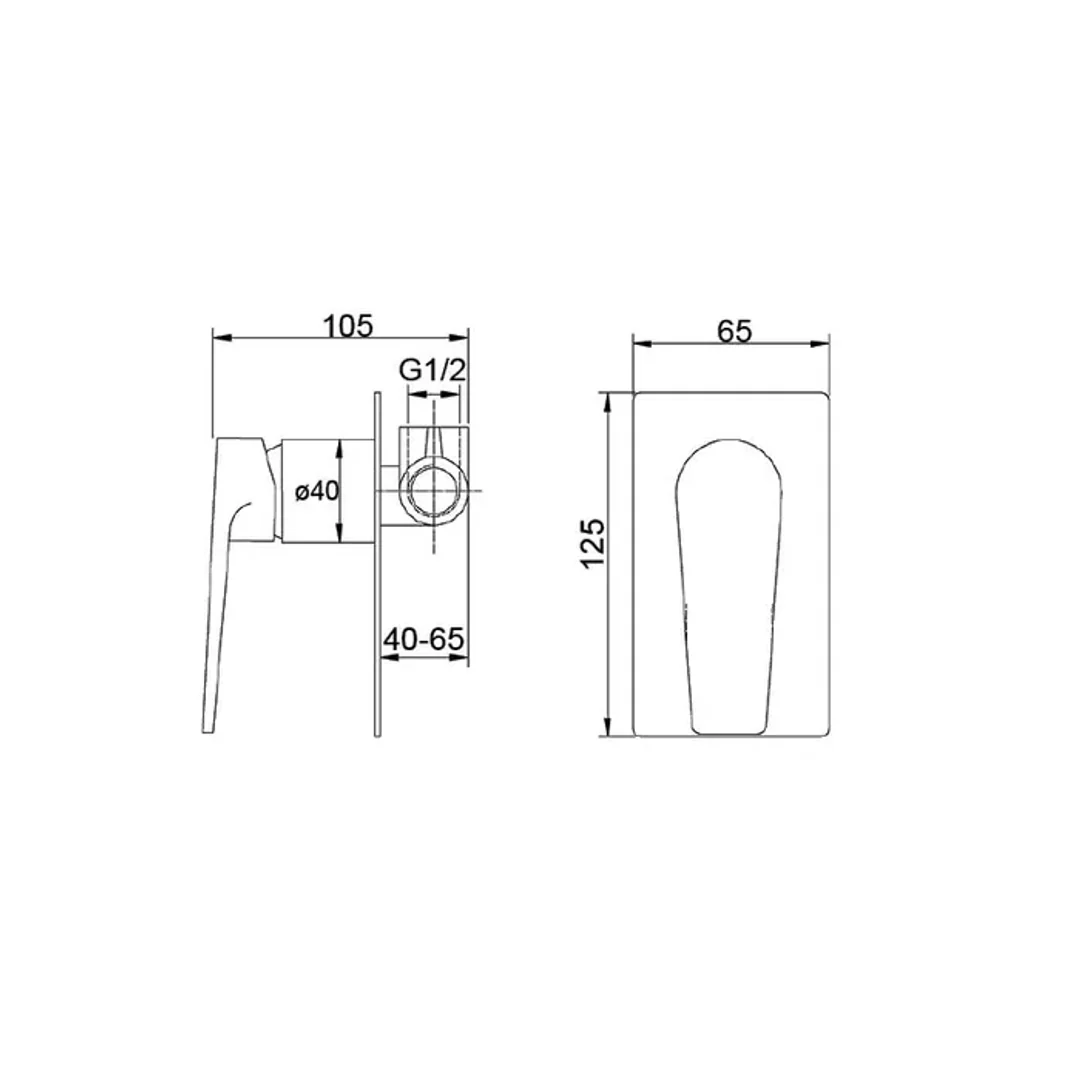 Otti Zevio Shower Wall Mixer Chrome - Image 2