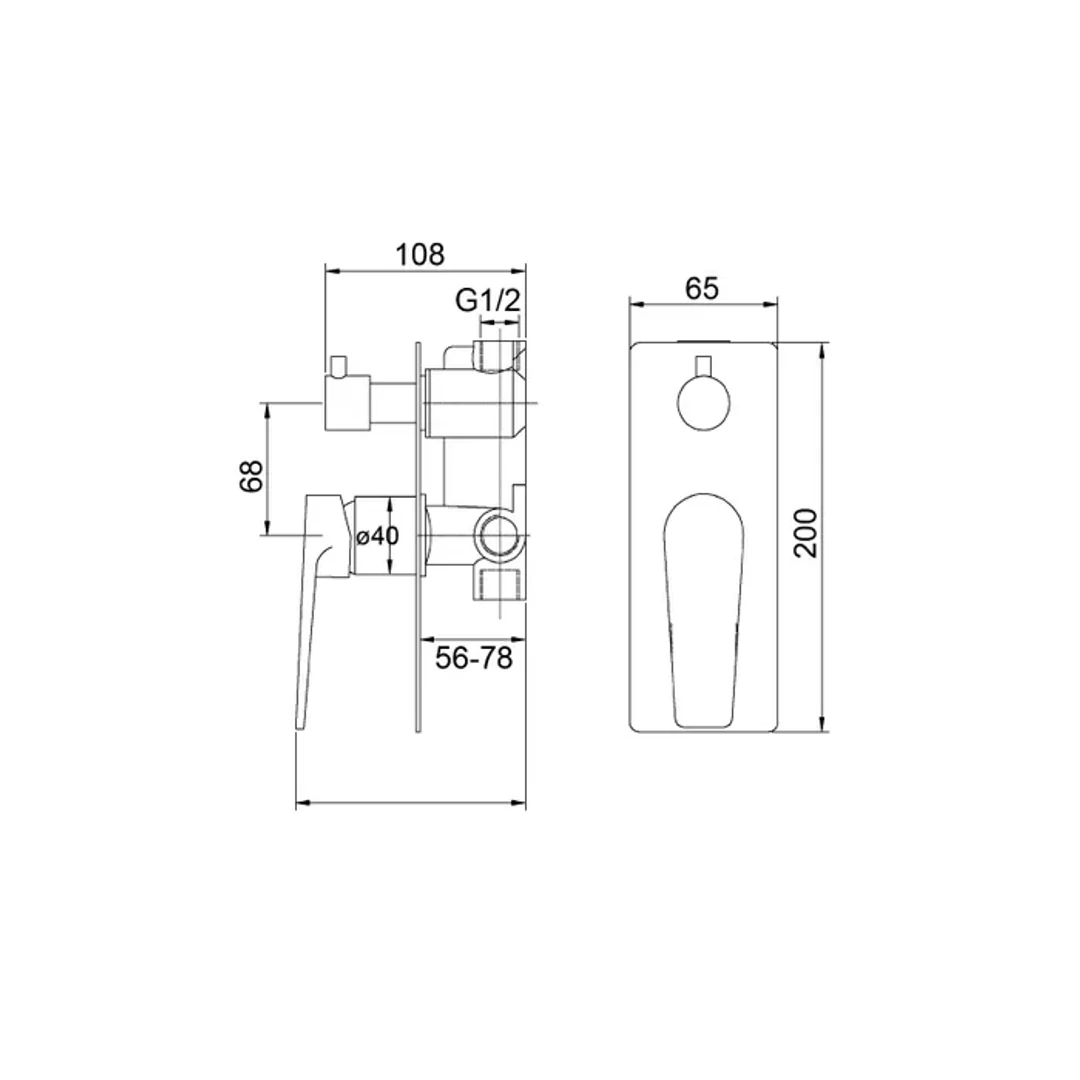 Otti Zevio Wall Diverter Mixer Brush Nickel - Image 2