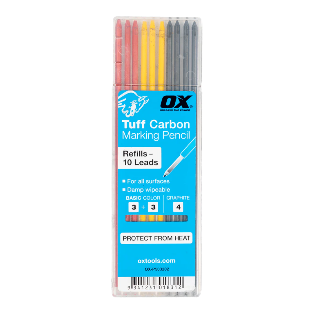 Ox Tuff Carbon Refills Basic Colour & Graphite Lead 10 Pack