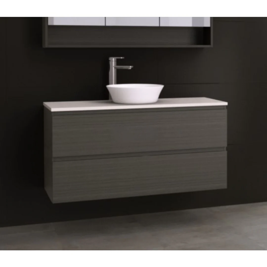 Timberline Oxbow Vanity 1050mm 20mm Silk Surface Top With Ceramic Basin Wall Hung - Image 2