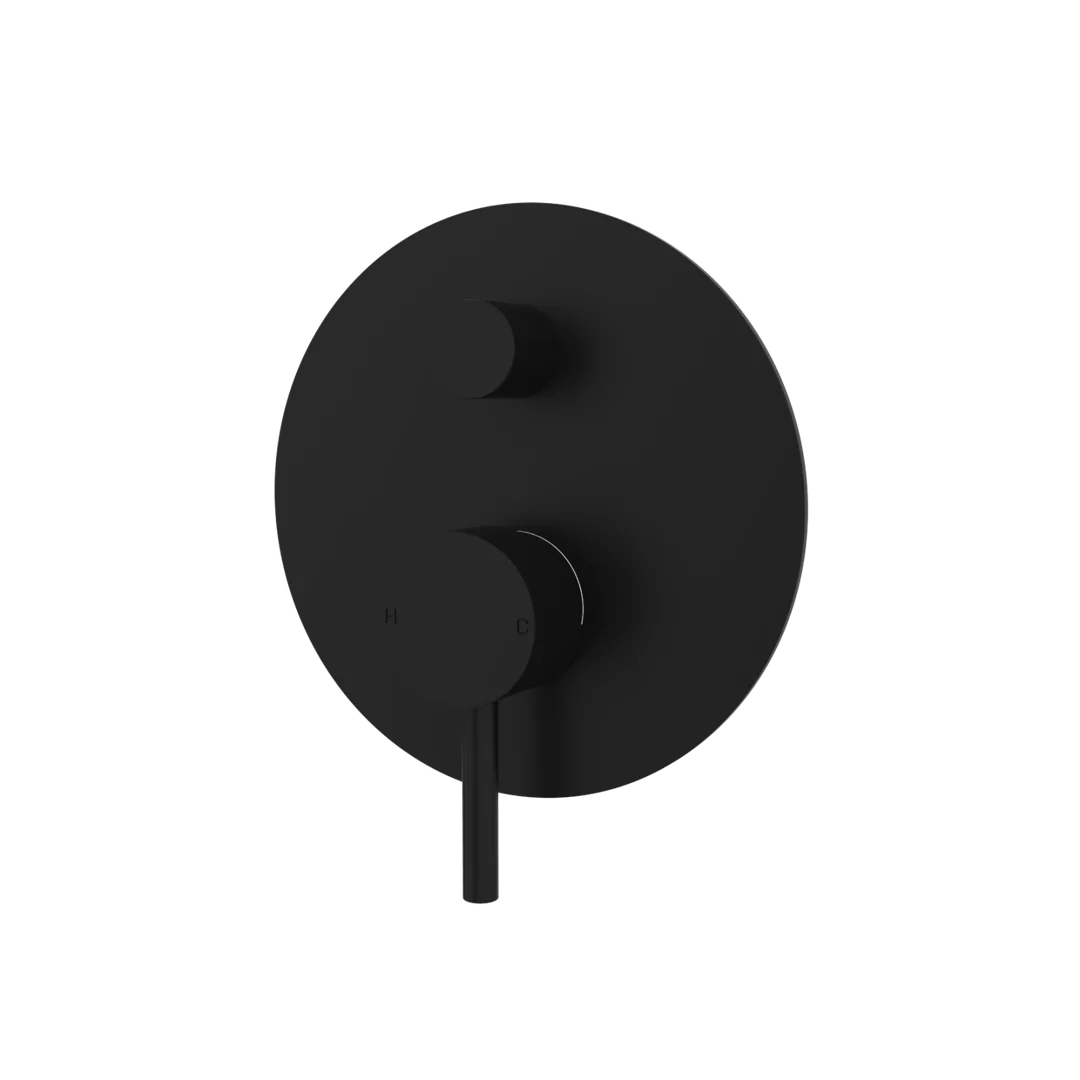 Par Lugano Divertor Mixer On Plate Matte Black - Image 2