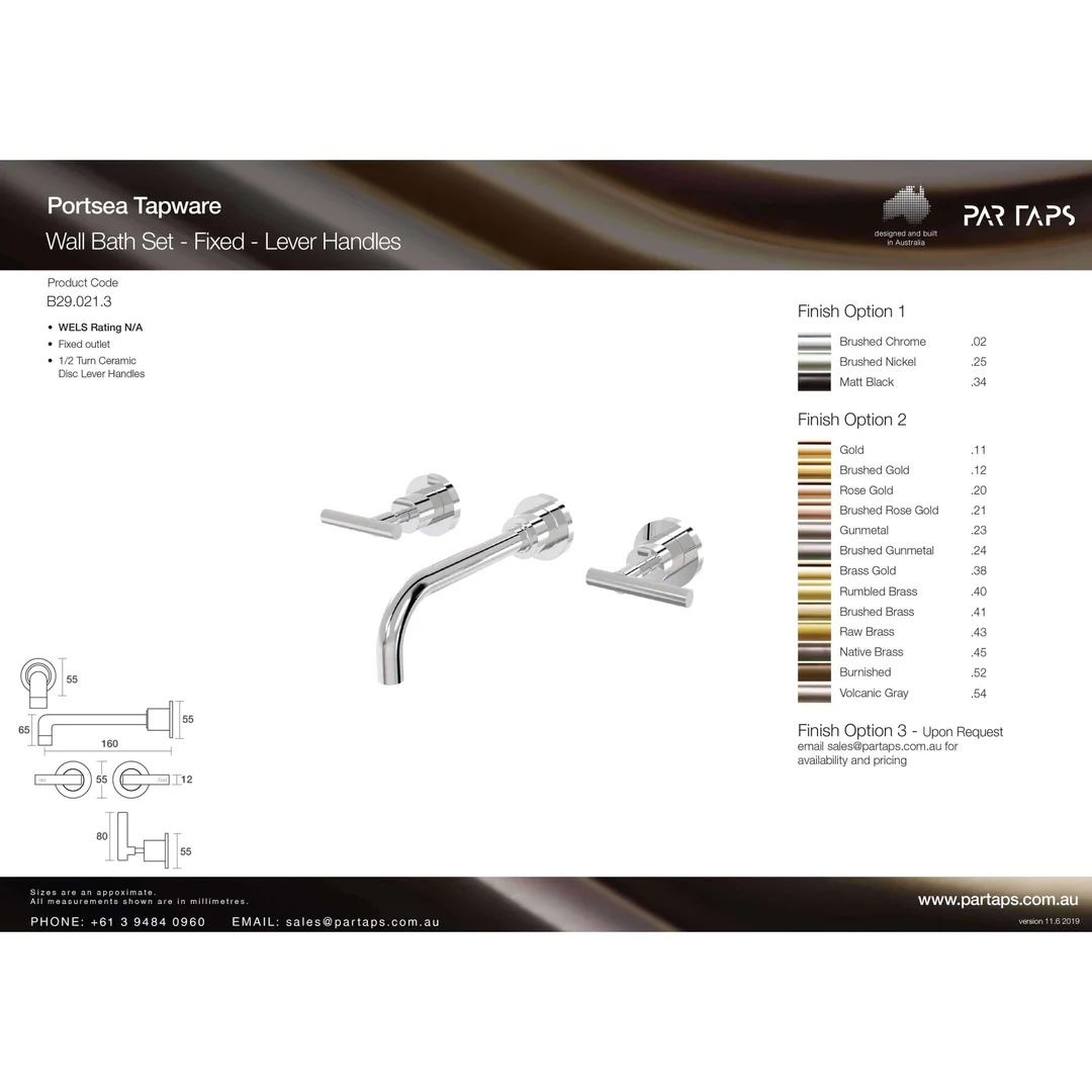 Par Portsea Lever Bath Set Chrome (B29.021.3.01) - Image 4