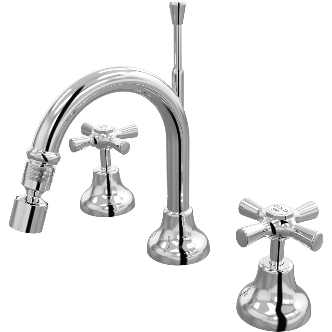 Par Tap Bell Hob Bidet Set - 130mm  - Chrome - Image 2