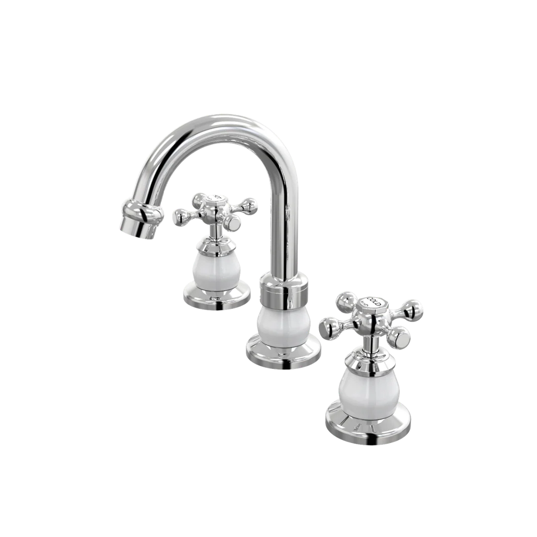 Par Tudor Basin Set Chrome & White (B31.011.1.03) - Image 2
