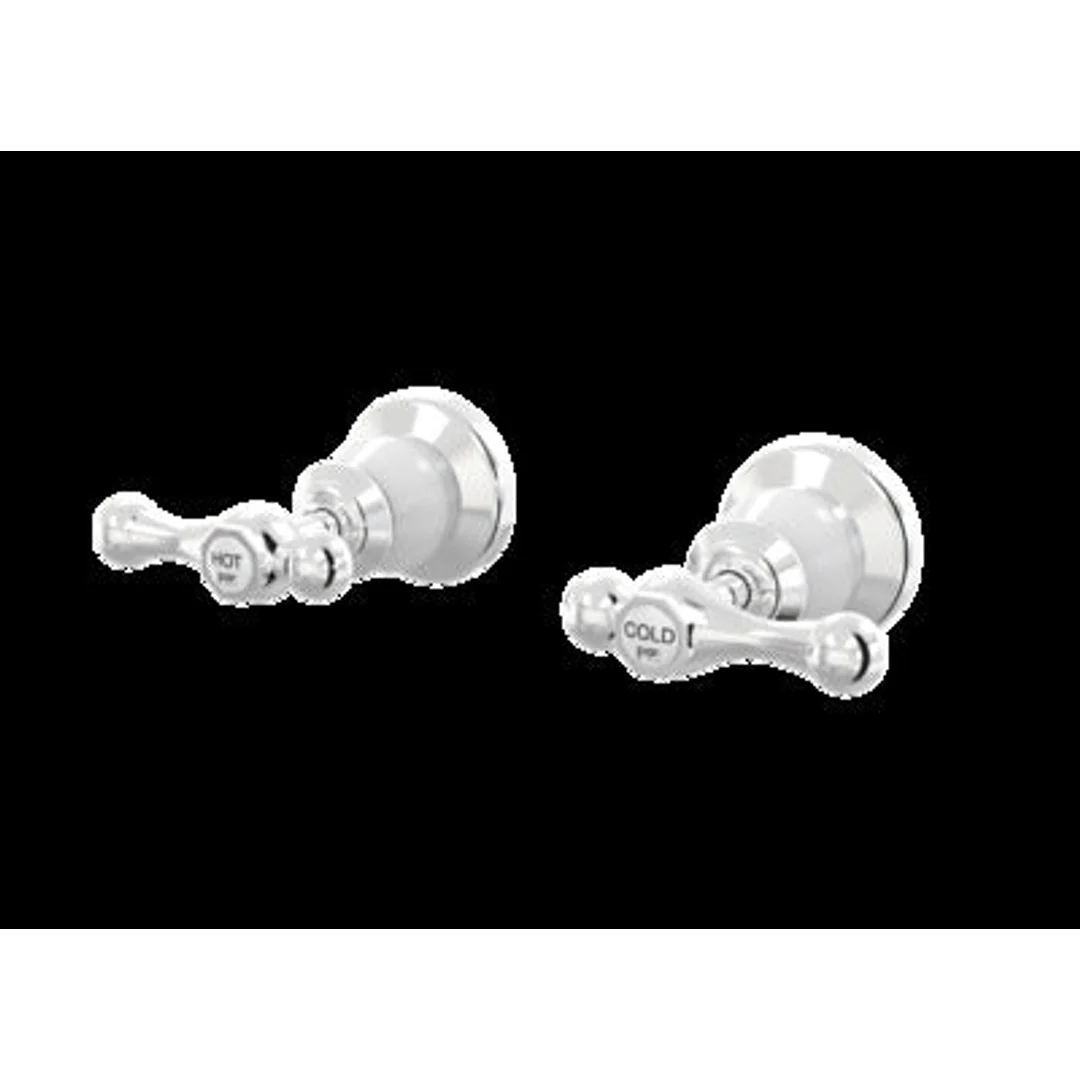 Par Tudor  Wall Top Assembly Pair Lever Ceramic Disc Chrome/White