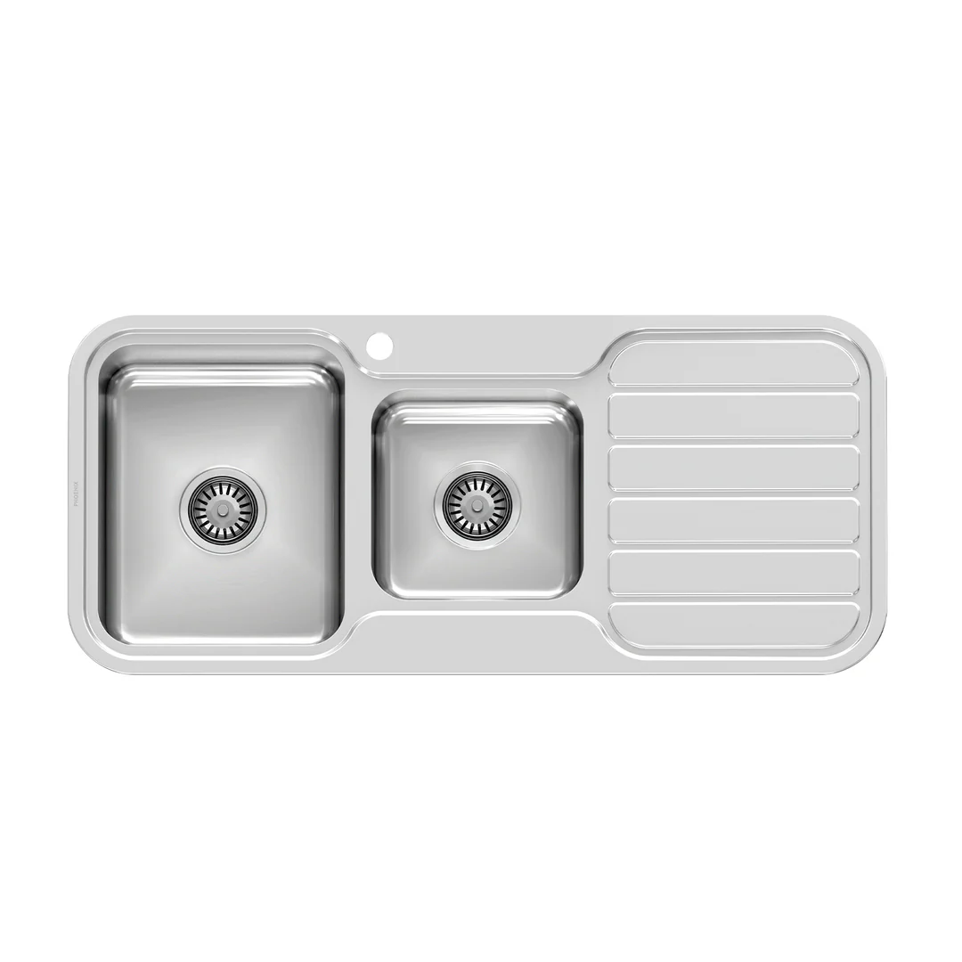 Phoenix 1000 Series Single L/H Bowl Sink W/-Drainer W/-Hole