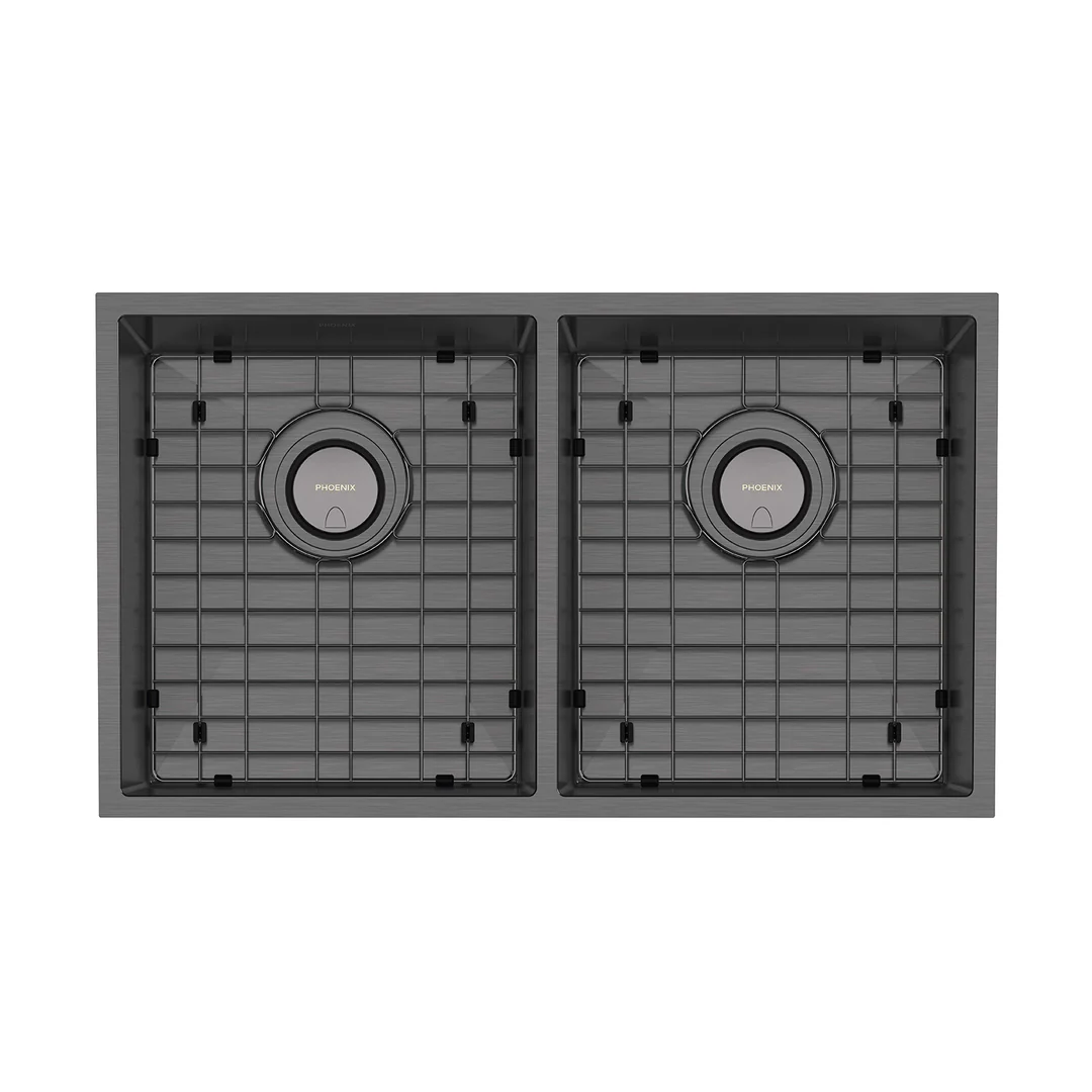 Phoenix 4000 Series Double Bowl Under / Over Sink Brushed Black