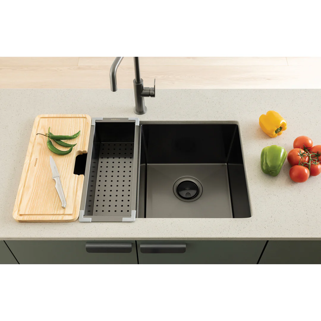 Phoenix 4000 Series Double Bowl Under / Over Sink Brushed Black - Image 6