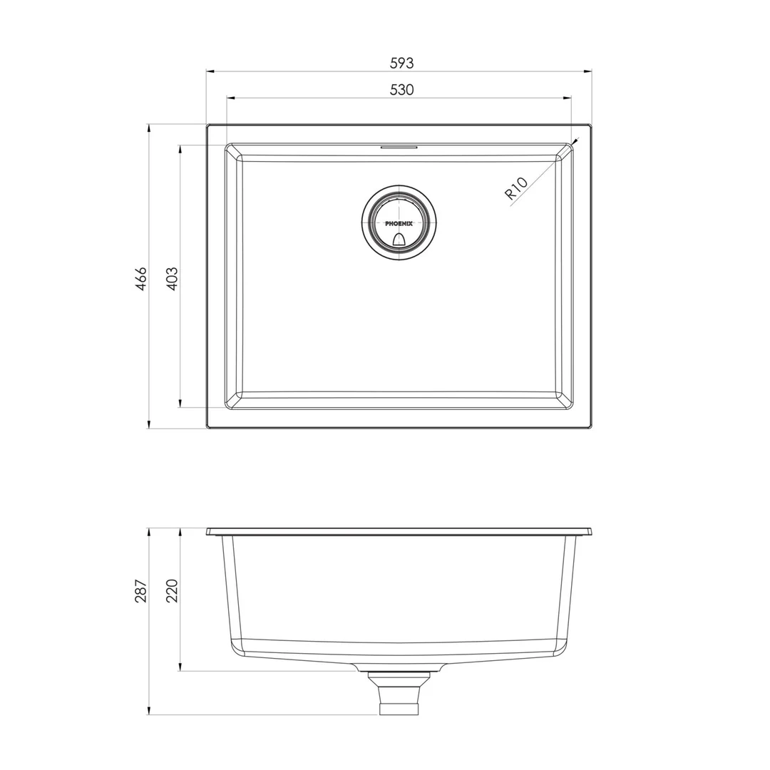 Phoenix 5000 Series Large Single Bowl Sink - Image 2