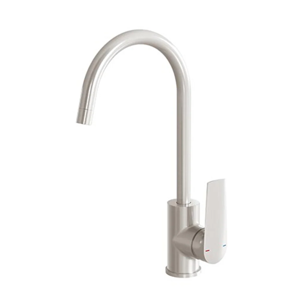 Phoenix Arlo Sink Mixer 200mm Gooseneck Brushed Nickel - Image 2
