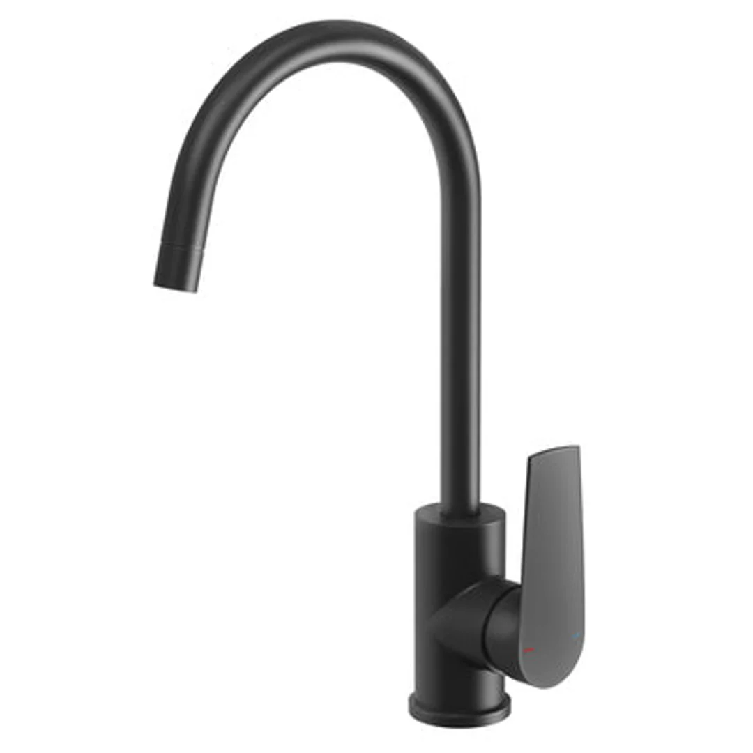 Phoenix Arlo Sink Mixer 200Mm Gooseneck Matte Black 151-7310-10 - Image 2