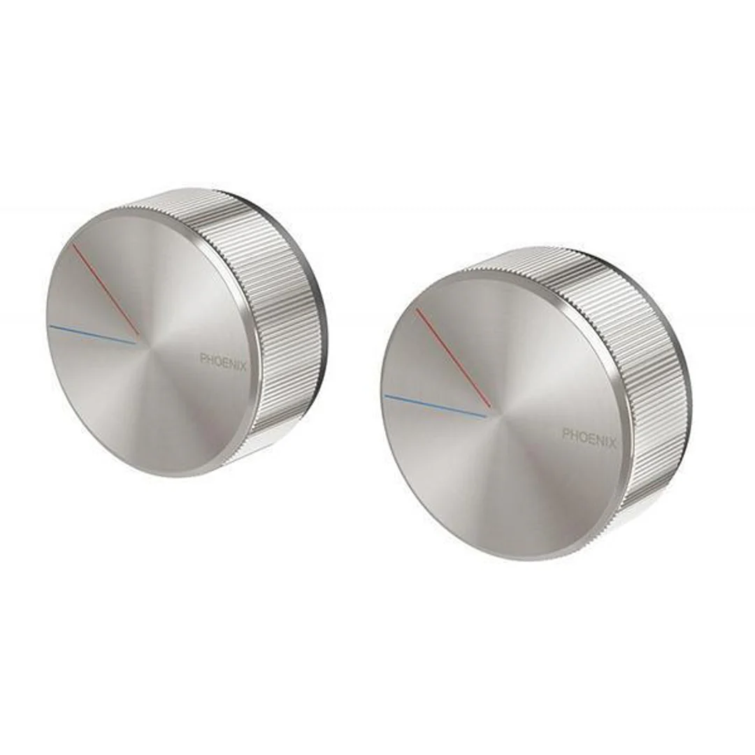 Phoenix Axia Twin Shower/Wall Mixer - Brushed Nickel - Image 2