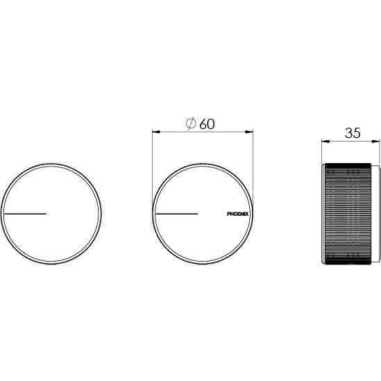 Phoenix Axia Wall Top Assemblies 15mm Extended Spindles - Chrome - Image 4