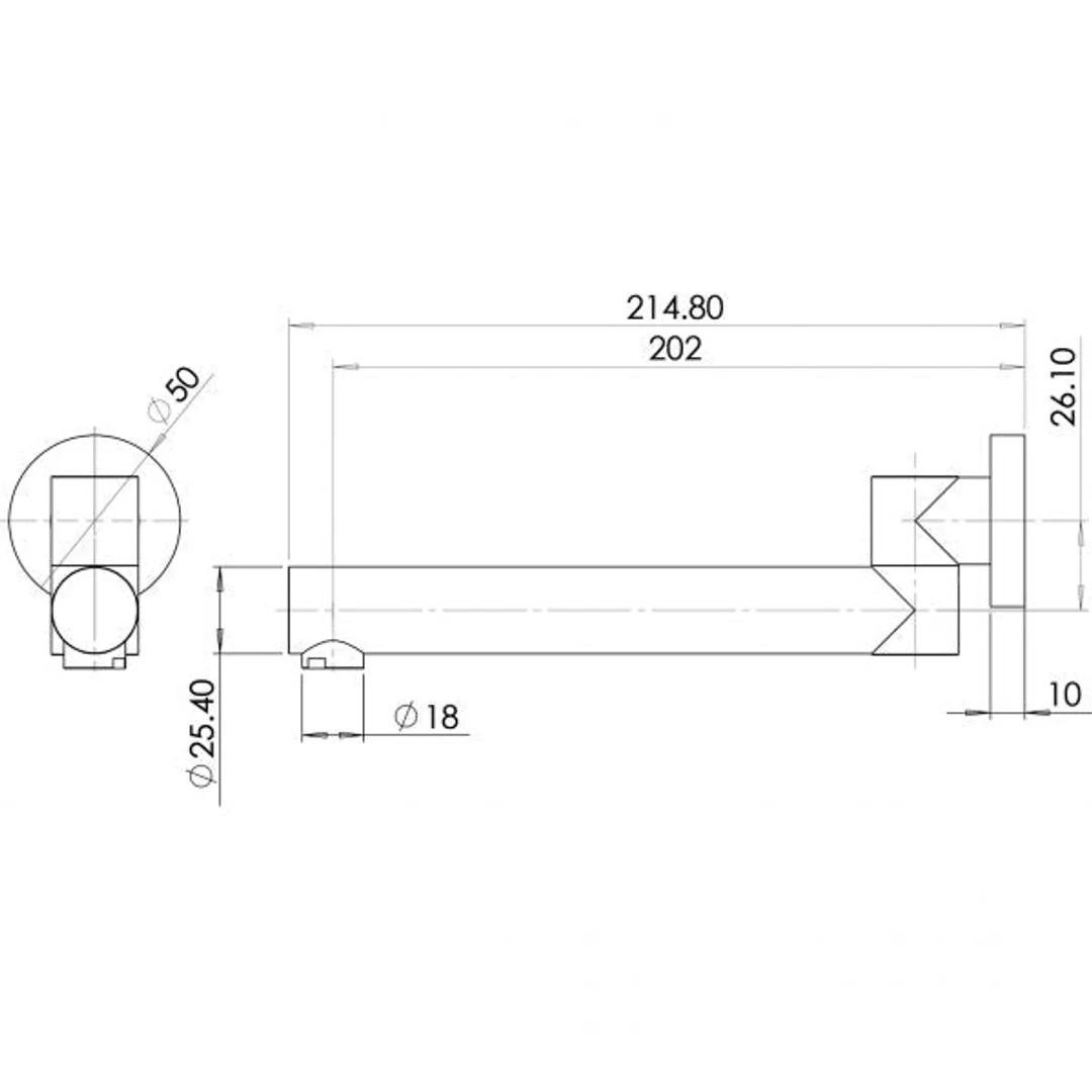 Phoenix Bath Outlet Round Swivel 200mm - Image 4