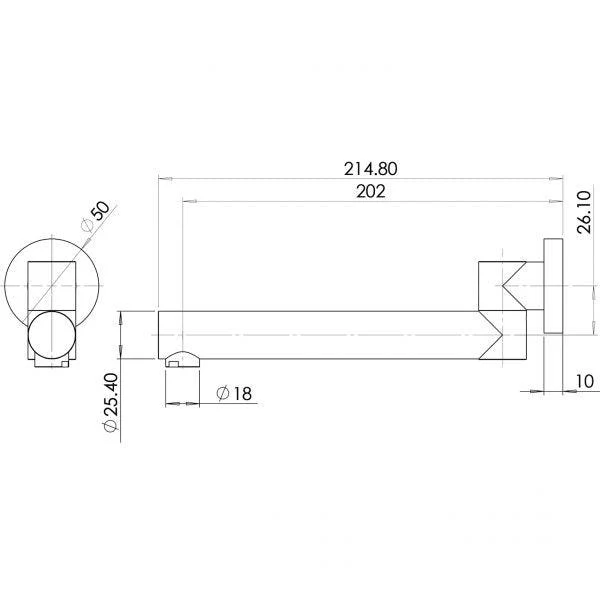 Phoenix Bath Outlet Round Swivel 200mm - Image 5