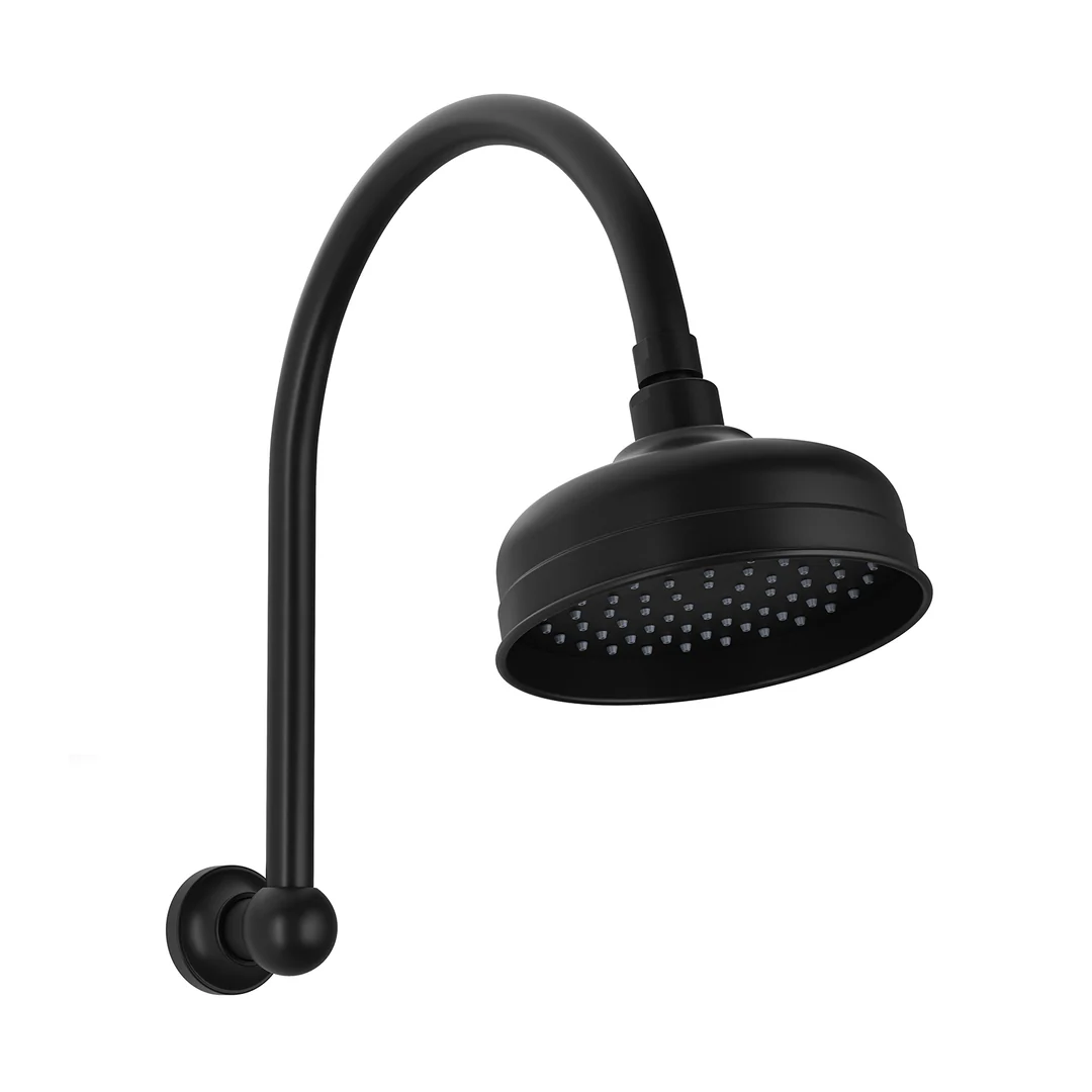 Phoenix Cromford High-Rise Shower Arm & Rose Matt Black