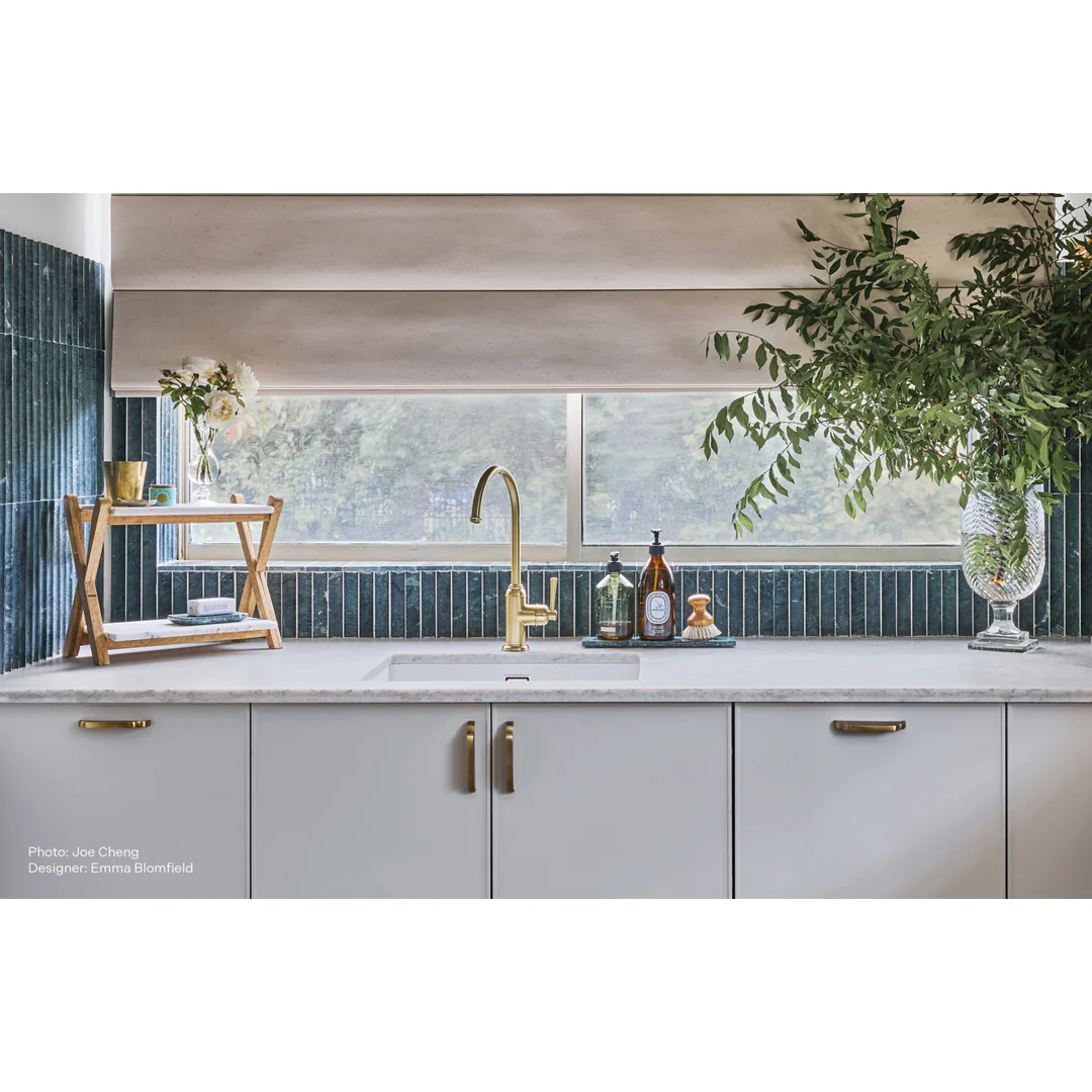 Phoenix Cromford Side Lever Sink Mixer Brushed Gold - Image 3
