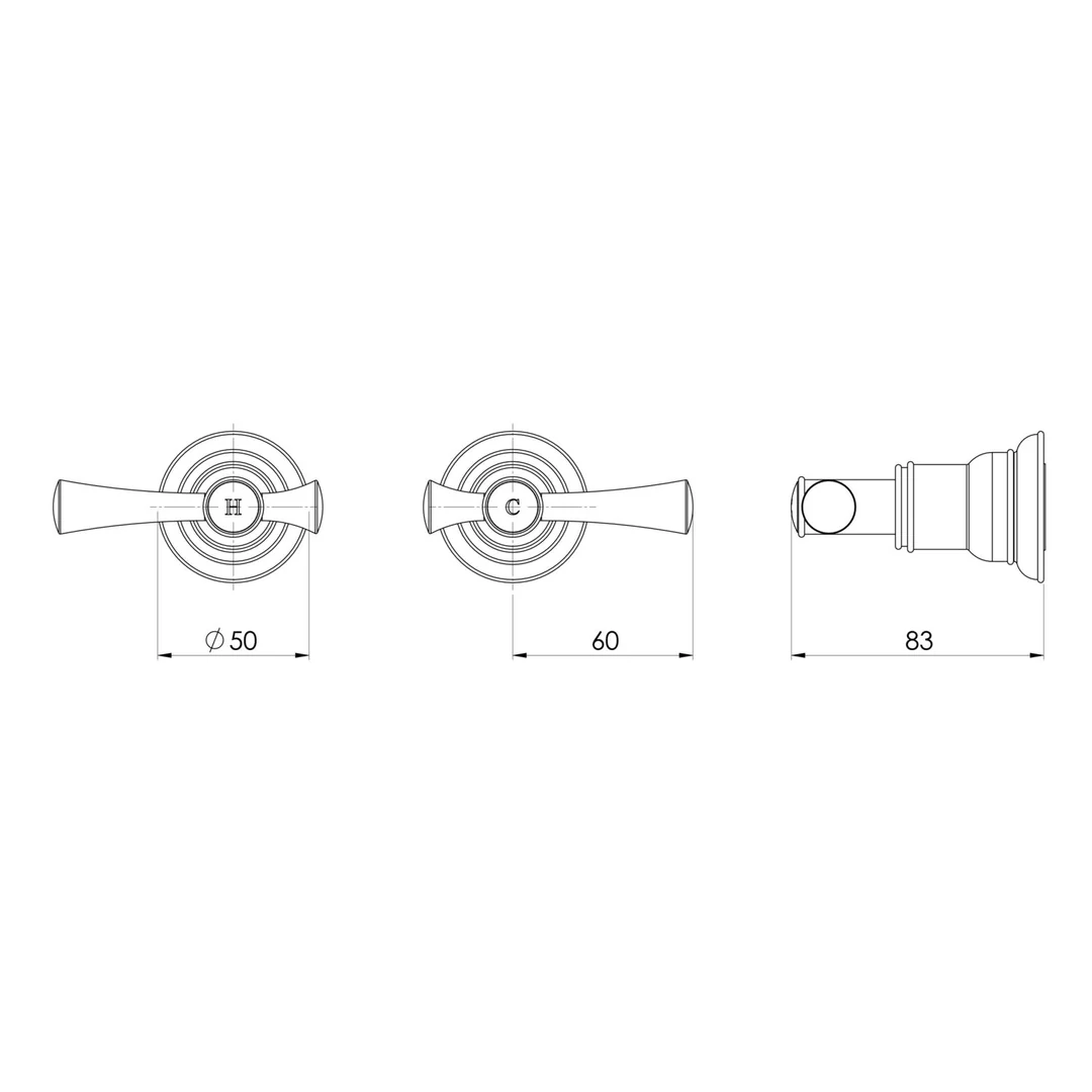 Phoenix Cromford Wall Top Assemblies Chrome - Image 2