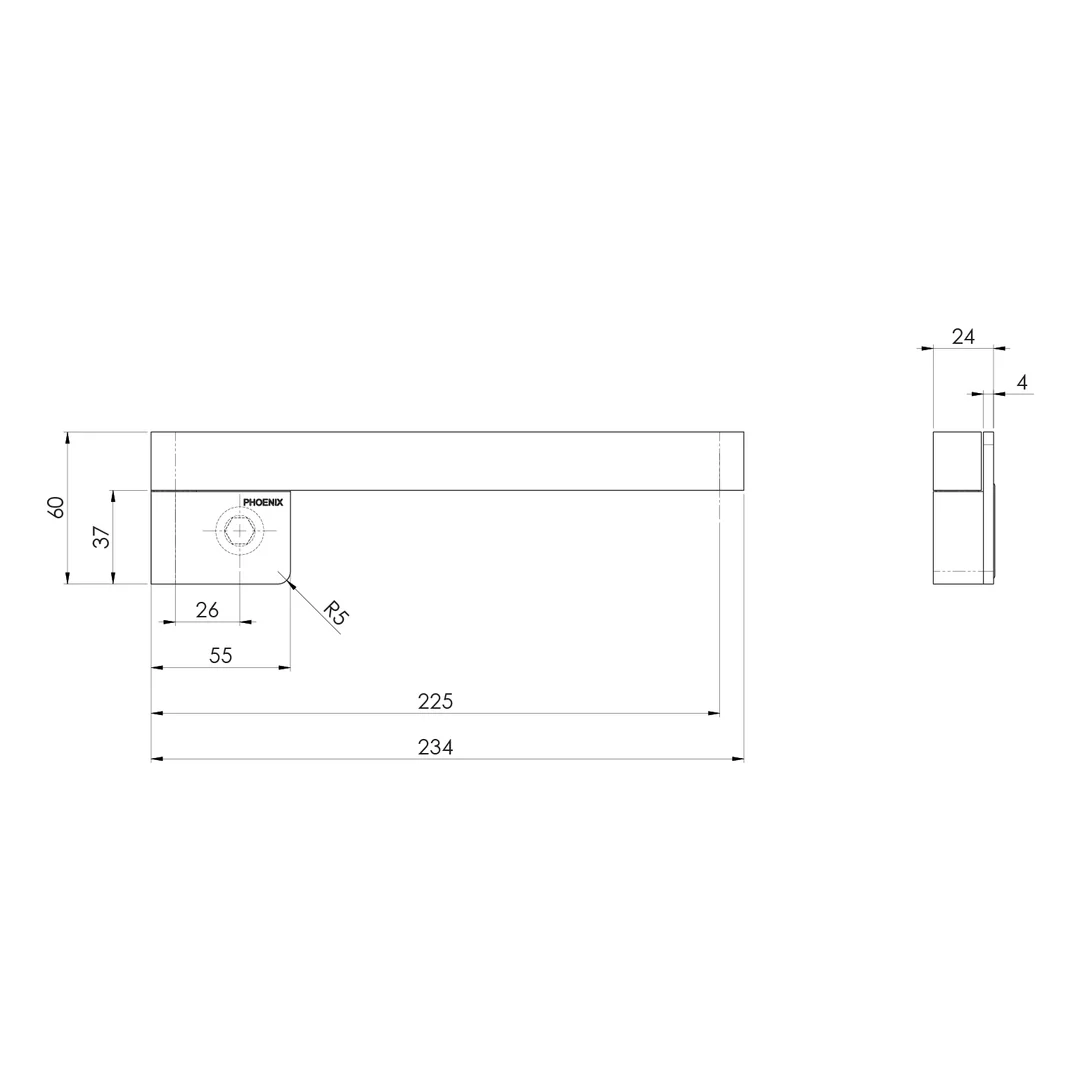 Phoenix Designer Swivel Bath Outlet 230mm Square - Chrome - Image 2