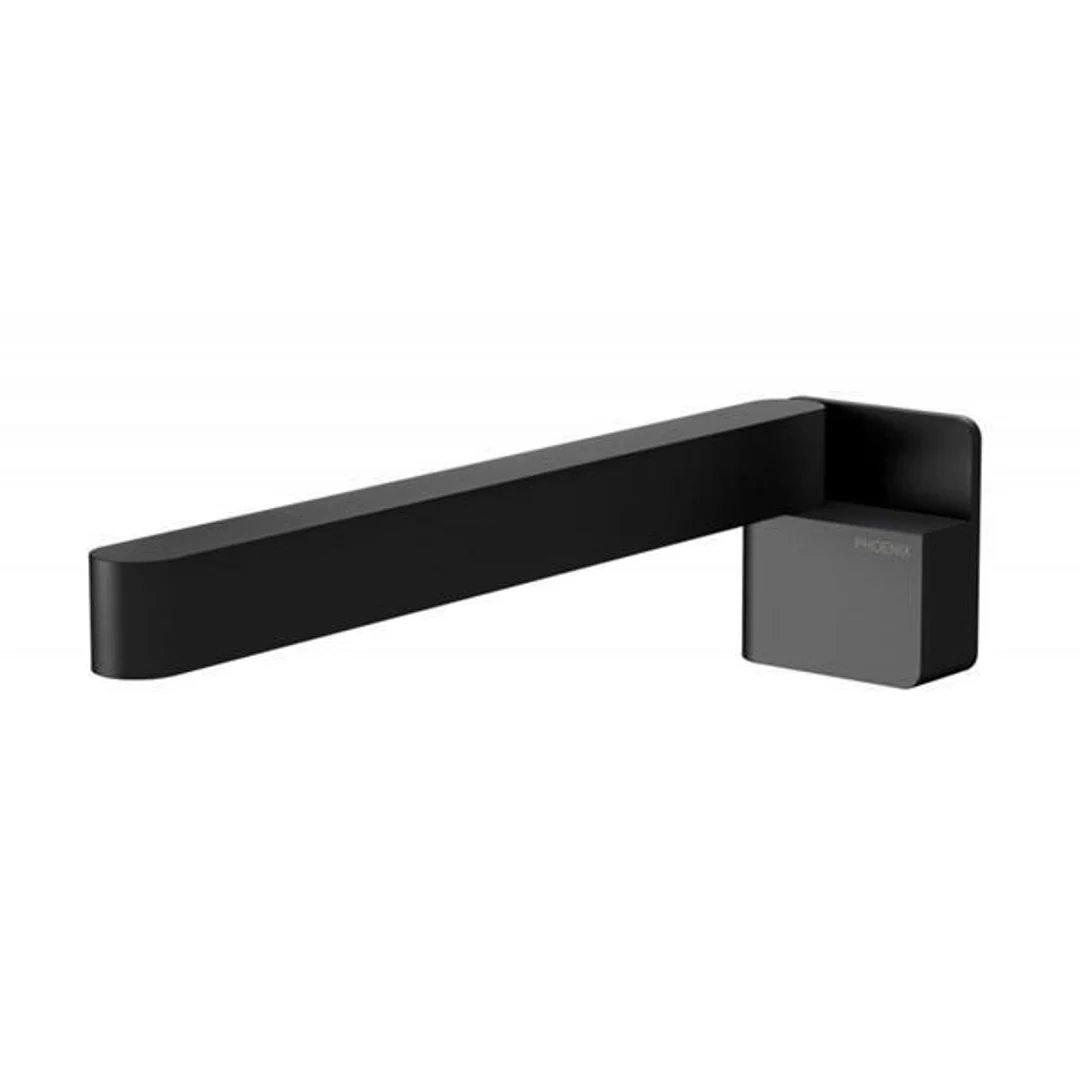 Phoenix Designer Swivel Bath Outlet 230mm Square - Matte Black - Image 2