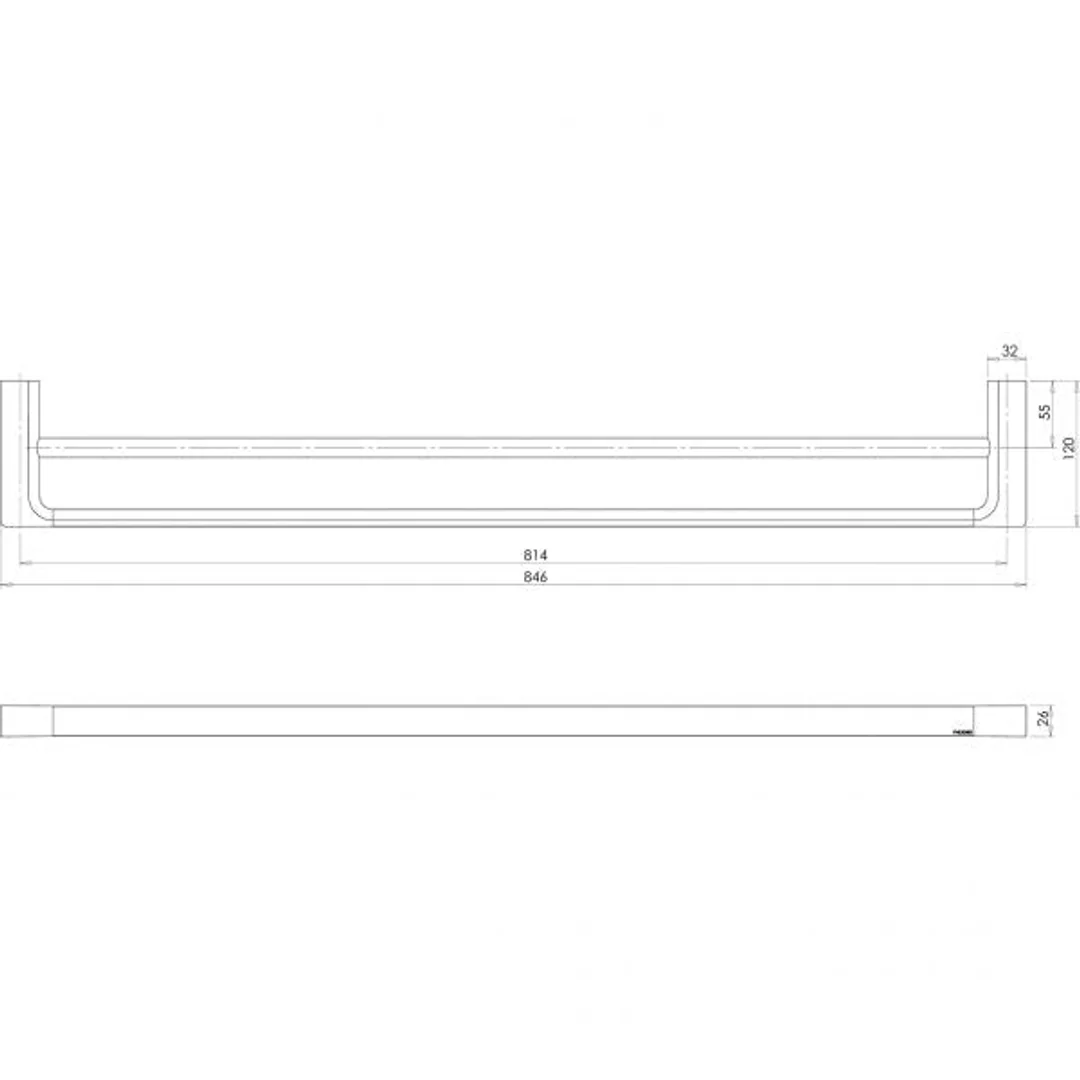 Phoenix Gloss Double Towel Rail 800mm-Chrome - Image 4