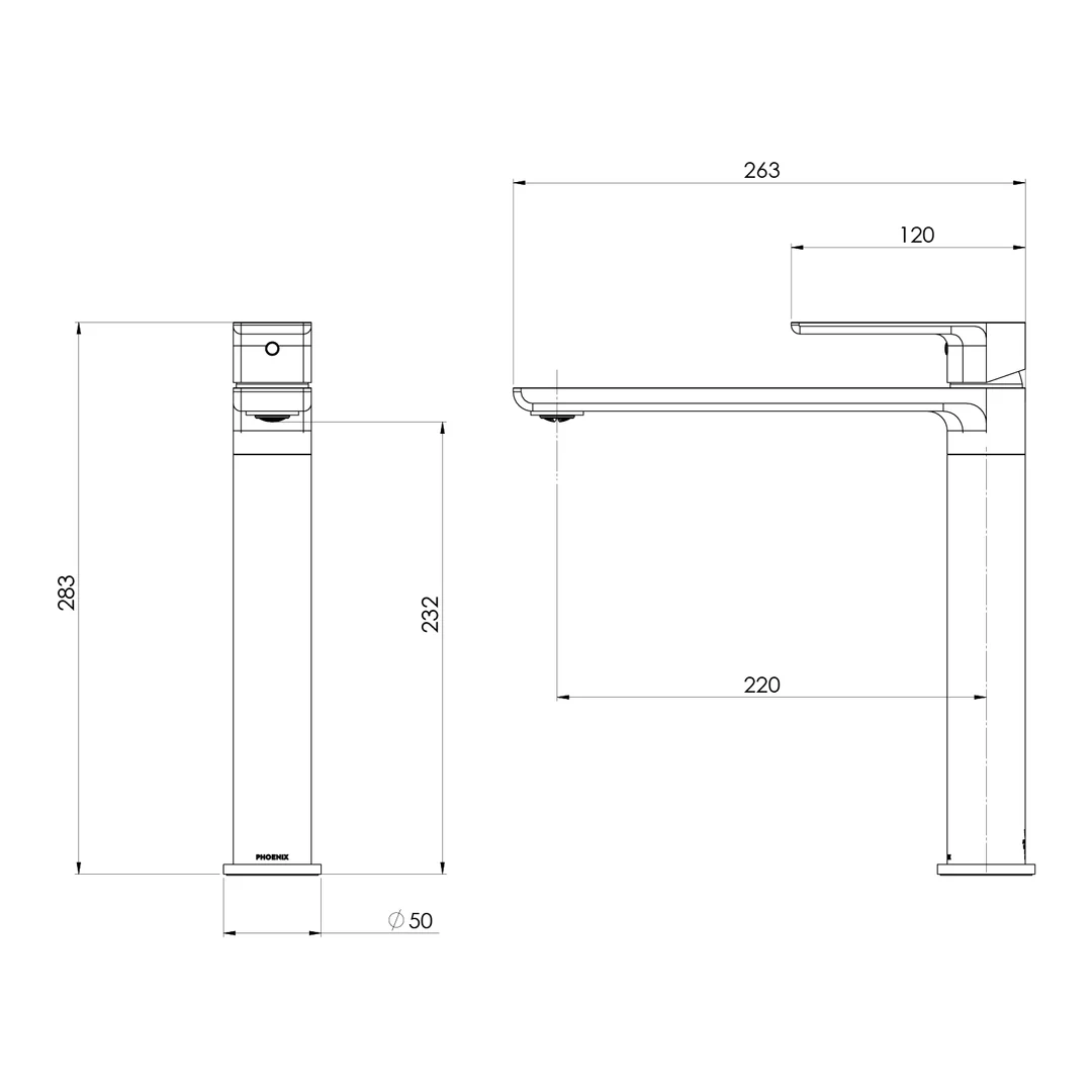 Phoenix Gloss Mkii Sink Mixer Brushed Nickel - Image 2